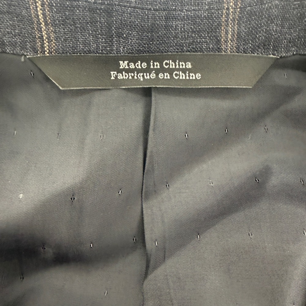 Nordstrom Mens Shop 44R Blue Linen Windowpane Blazer Ormezzano Italy Fabric - Picture 10 of 15